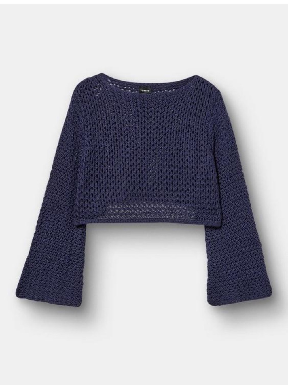 Torrid- Cropped Crochet Crewneck pull over shrug
